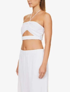 Seafolly Cut-out Cropped Cotton Top -Ted Baker Store R04185692 WHITE ALT02