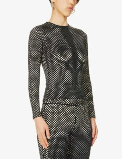 Laser-Cut Body-pattern Stretch-woven Top -Ted Baker Store R04185753 BLACK ALT02