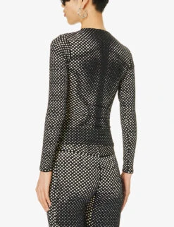 Laser-Cut Body-pattern Stretch-woven Top -Ted Baker Store R04185753 BLACK ALT03