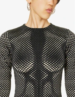 Laser-Cut Body-pattern Stretch-woven Top -Ted Baker Store R04185753 BLACK ALT04