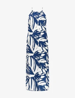 Navy Palm Print Cami Dress