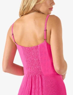 Button-embellished Crinkle-texture Woven Maxi Dress -Ted Baker Store R04185932 PINK ALT03