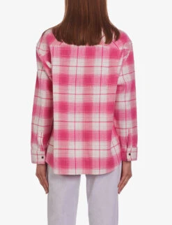 THE KOOPLES Check-print Patch-pocket Cotton Shirt -Ted Baker Store R04186167 PINKWHITE ALT03