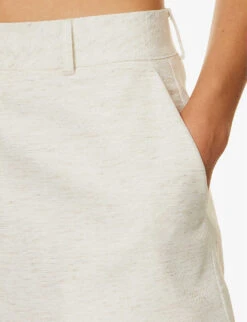 Isle Mid-rise Woven Mini Skirt -Ted Baker Store R04186455 OATMELANGE ALT04