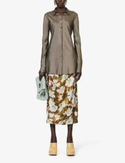 Dries Van Noten Textured Slim-fit Woven Shirt -Ted Baker Store R04186650 GREY ALT01