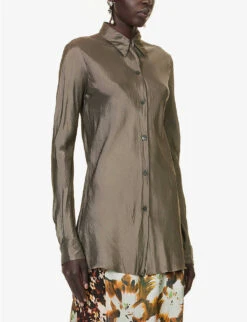 Dries Van Noten Textured Slim-fit Woven Shirt -Ted Baker Store R04186650 GREY ALT02