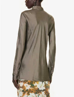 Dries Van Noten Textured Slim-fit Woven Shirt -Ted Baker Store R04186650 GREY ALT03