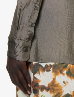 Dries Van Noten Textured Slim-fit Woven Shirt -Ted Baker Store R04186650 GREY ALT05