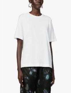 Dries Van Noten Round-neck Relaxed-fit Cotton-jersey T-shirt 9 Dries Van Noten Round-neck Relaxed-fit Cotton-jersey T-shirt -Ted Baker Store R04186665 WHITE ALT02