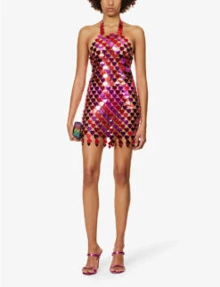 Heart-shaped Disc-embellished Aluminium Mini Dress -Ted Baker Store R04186761 PINK ALT01