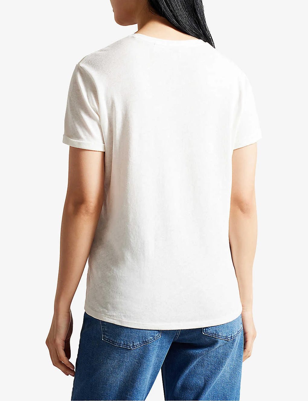 Ted Baker Laliita V-neck Short-sleeve Cotton-linen T-shirt 6 Ted Baker Laliita V-neck Short-sleeve Cotton-linen T-shirt - Image 4