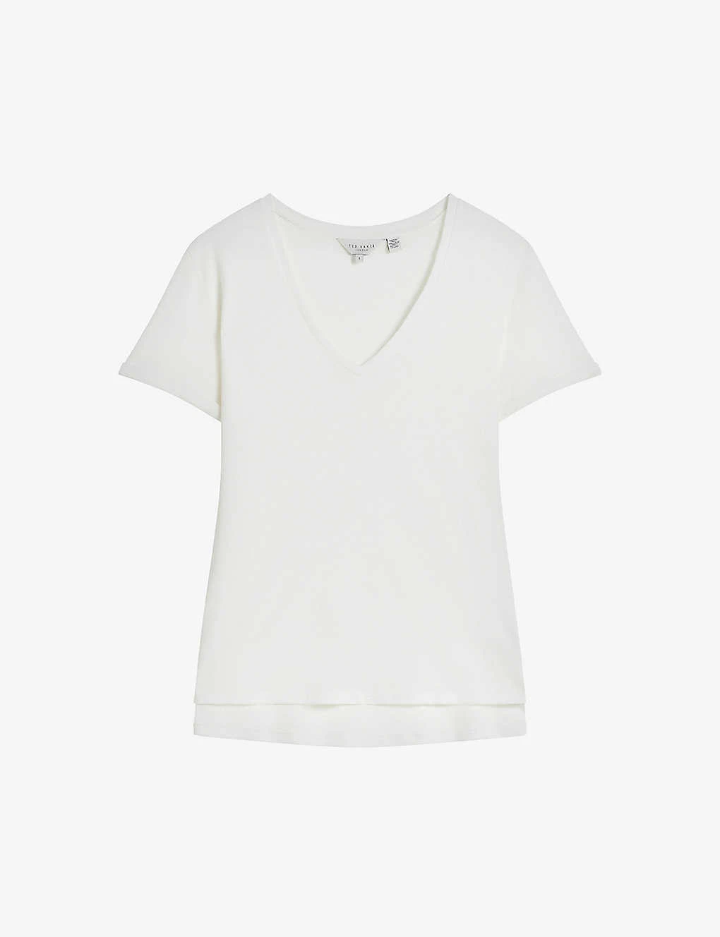 Ted Baker Laliita V-neck Short-sleeve Cotton-linen T-shirt 3 Ted Baker Laliita V-neck Short-sleeve Cotton-linen T-shirt