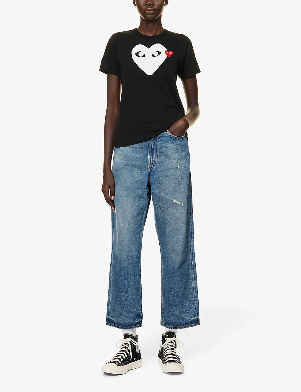 Comme Des Garçons Play Heart-appliqué Regular-fit Cotton-jersey T-shirt 4 Comme Des Garçons Play Heart-appliqué Regular-fit Cotton-jersey T-shirt - Image 2