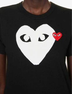 Comme Des Garçons Play Heart-appliqué Regular-fit Cotton-jersey T-shirt 11 Comme Des Garçons Play Heart-appliqué Regular-fit Cotton-jersey T-shirt -Ted Baker Store R04186989 BLACK ALT04
