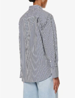 FRAME Striped Oversized Organic Cotton-poplin Shirt -Ted Baker Store R04187465 BLANCMULTI ALT03
