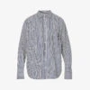 FRAME Striped Oversized Organic Cotton-poplin Shirt