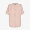 Whistles Maisie Shirred-sleeve LENZING™ Viscose-blend Blouse -Ted Baker Store R04188054 PINK M