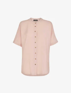 Whistles Maisie Shirred-sleeve LENZINGâ„¢ Viscose-blend Blouse