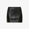 Panelled Contrast-trim Leather Mini Skirt -Ted Baker Store R04188200 BLACK M