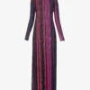 Missoni Striped Sequin-embellished Knitted Maxi Dress 1 Missoni Striped Sequin-embellished Knitted Maxi Dress -Ted Baker Store R04188309 BLACKVIOLETFUCHSIA M