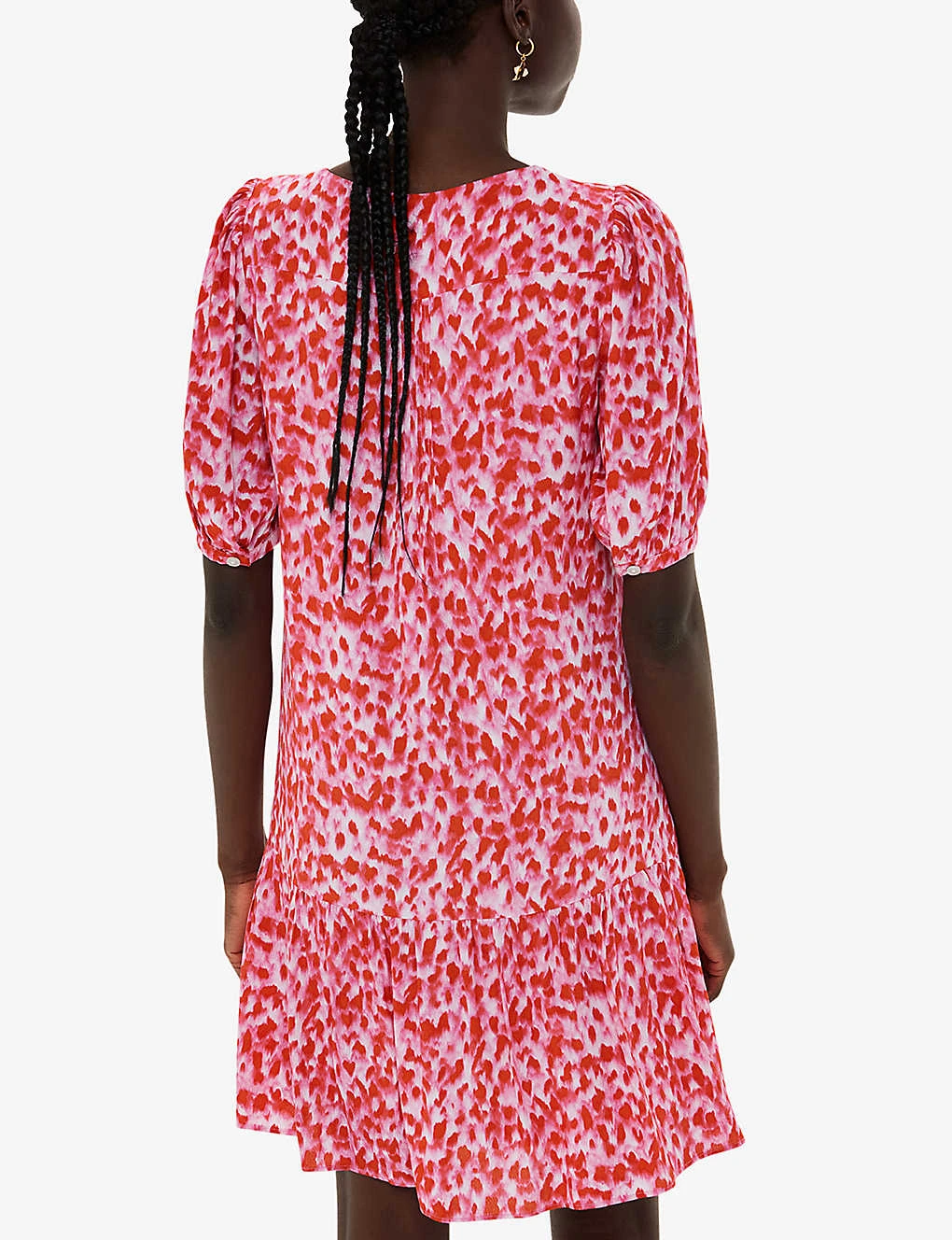 Whistles Abstract-print Puff-sleeved Woven Mini Dress 6 Whistles Abstract-print Puff-sleeved Woven Mini Dress - Image 4