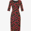 Dolce & Gabbana Cherry-print Silk-blend Midi Dress -Ted Baker Store R04188989 CILIEGIEFDONERO M
