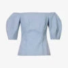 Ellen Off-the-shoulder Upcycled-cotton Top -Ted Baker Store R04189123 LIGHTBLUE M