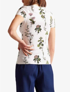 Ted Baker Rasmean Floral-print Stretch-woven T-shirt 7 Ted Baker Rasmean Floral-print Stretch-woven T-shirt -Ted Baker Store R04189323 WHITE ALT02
