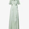 Wrap-over Short-sleeved Woven Maxi Dress -Ted Baker Store R04189818 SAGE M