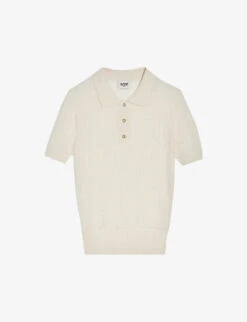 CLAUDIE PIERLOT Monpolo Collared Short-sleeve Knitted Polo