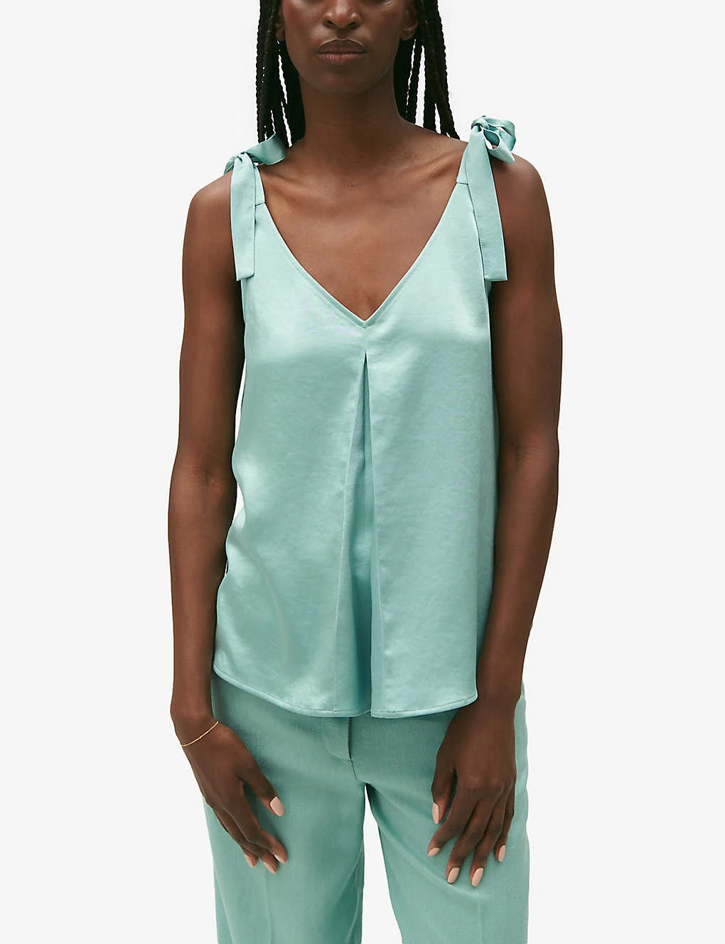 CLAUDIE PIERLOT Tie-strap Inverted-pleat Satin Top 5 CLAUDIE PIERLOT Tie-strap Inverted-pleat Satin Top - Image 3