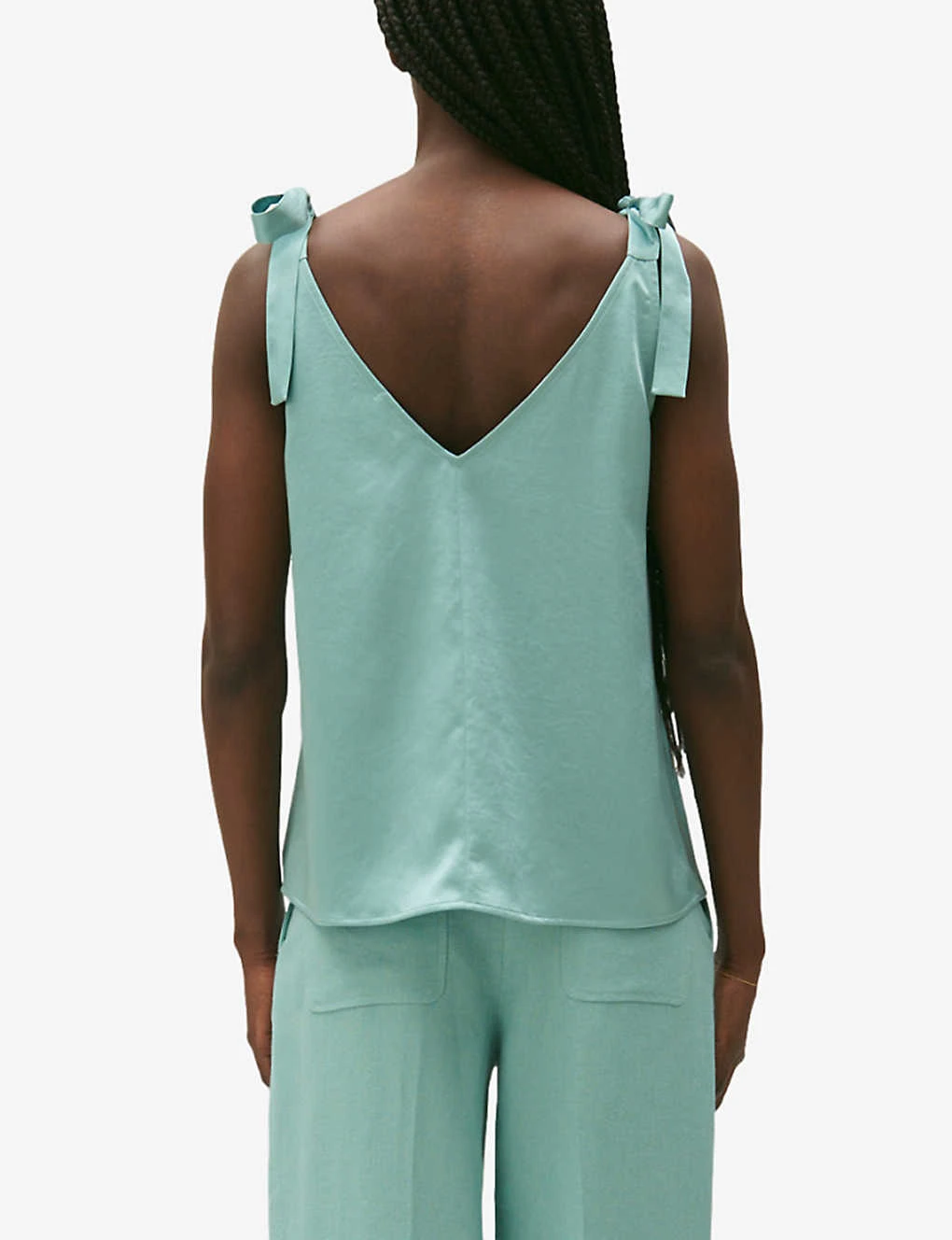 CLAUDIE PIERLOT Tie-strap Inverted-pleat Satin Top 6 CLAUDIE PIERLOT Tie-strap Inverted-pleat Satin Top - Image 4