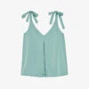 CLAUDIE PIERLOT Tie-strap Inverted-pleat Satin Top -Ted Baker Store R04189883 VERTS M