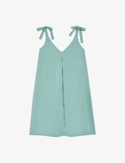 CLAUDIE PIERLOT Tie-strap Inverted-pleat Satin Mini Dress