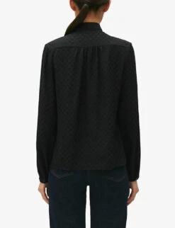 CLAUDIE PIERLOT Bliss Jacquard-effect Bow-detail Woven Blouse -Ted Baker Store R04189916 DIVERS ALT03