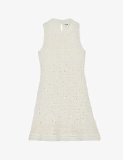 CLAUDIE PIERLOT Manua Openwork-knit Cotton Mini Dress