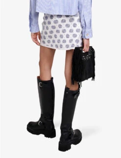 Maje Julia Monogram-print Stretch-knit Mini Skirt -Ted Baker Store R04190014 IMPRIME ALT03