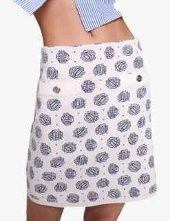 Maje Julia Monogram-print Stretch-knit Mini Skirt -Ted Baker Store R04190014 IMPRIME ALT04