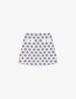 Maje Julia Monogram-print Stretch-knit Mini Skirt