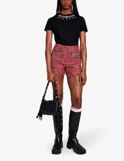 Maje Toukana Crystal-embellished Cotton T-shirt -Ted Baker Store R04190034 NOIRGRIS ALT01