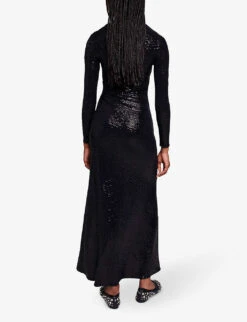 Maje Rilexisa Sequin-embellished Stretch-woven Maxi Dress -Ted Baker Store R04190249 NOIRGRIS ALT03