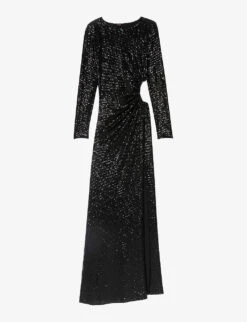 Maje Rilexisa Sequin-embellished Stretch-woven Maxi Dress