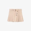 Maje Jumita Button-embellished Pleated Cotton Mini Skirt -Ted Baker Store R04190270 NATURELS M