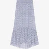 Maje Jachelona Monogram-print Ruffle-trim Woven Midi Skirt -Ted Baker Store R04190314 IMPRIME M