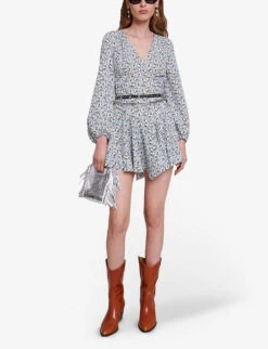 Maje Ripetila Lily-of-the-valley-print Crepe Mini Dress -Ted Baker Store R04190399 IMPRIME ALT01