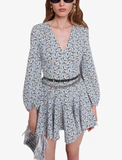 Maje Ripetila Lily-of-the-valley-print Crepe Mini Dress -Ted Baker Store R04190399 IMPRIME ALT04