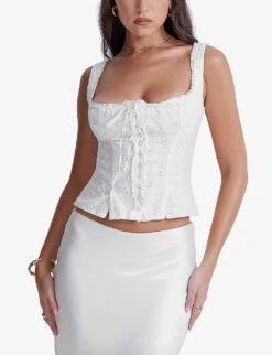 Juana Broderie-anglaise Woven Top 9 Juana Broderie-anglaise Woven Top -Ted Baker Store R04191102 WHITE ALT02