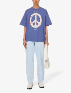 Levis Peace-sign Relaxed-fit Cotton-jersey T-shirt -Ted Baker Store R04191379 FLORALPEACESIGNCR ALT01