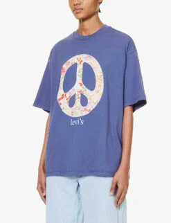 Levis Peace-sign Relaxed-fit Cotton-jersey T-shirt -Ted Baker Store R04191379 FLORALPEACESIGNCR ALT02