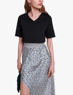 Maje Ripeta Two-in-one Floral-print Woven Midi Dress -Ted Baker Store R04191546 IMPRIME ALT02